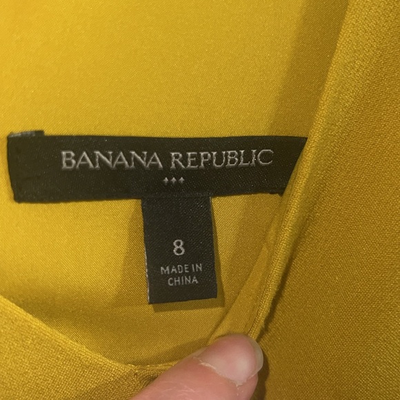 Banana Republic Factory mustard yellow bodycon midi dress size 8 - Picture 3 of 4